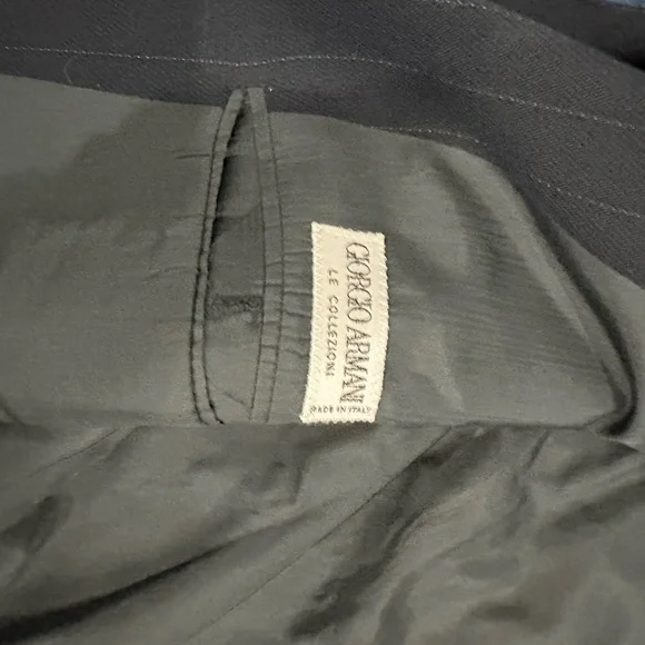 Giorgio Armani Black Pinstripe Suit Jacket - Picture 7 of 7
